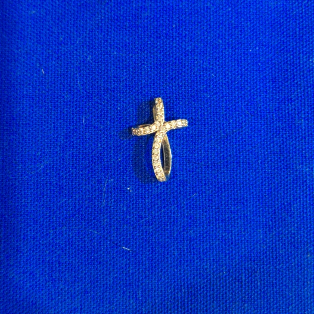 Silver with White Stones Cross